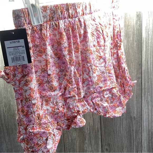 Art Class Floral Pull On Skirt Girls Size Large 10-12 Pink Elastic Waist - Picture 4 of 16